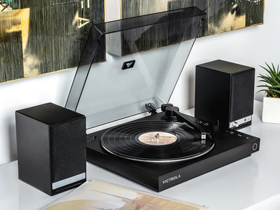 Listening to vinyl is easier than ever with new Victrola Automatic turntable.