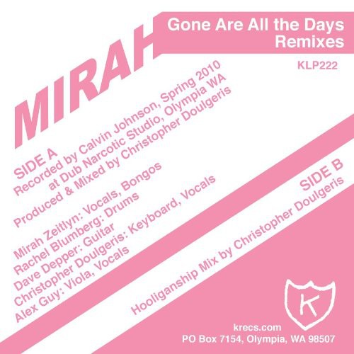 Mirah: Gone Are All The Days