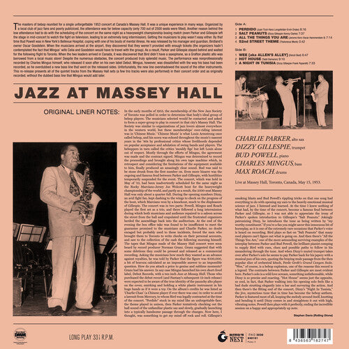 Charlie Parker: Jazz At Massey Hall [Limited 180-Gram Yellow Colored Vinyl]