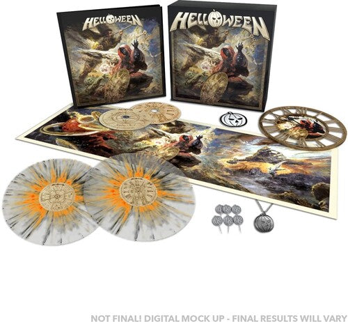 Helloween: Helloween - Limited Boxset includes 2LP's on Clear with Orange & Black Splatter Vinyl, 2CD's, Unique Helloween Clock, Album Cover Print, Six Pins, A Chain, A Patch & Certificate