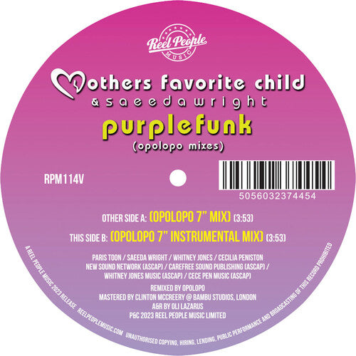 Mothers Favorite Child & Saeeda Wright: Purple Funk (Opolopo Remixes)