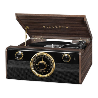 Victrola Wooden 6-in-1 Bluetooth Record Player Graphite fashion